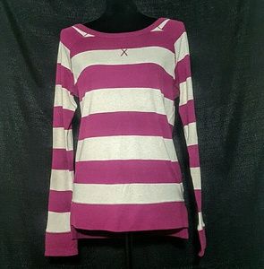 The limited maroon striped long-sleeve top
